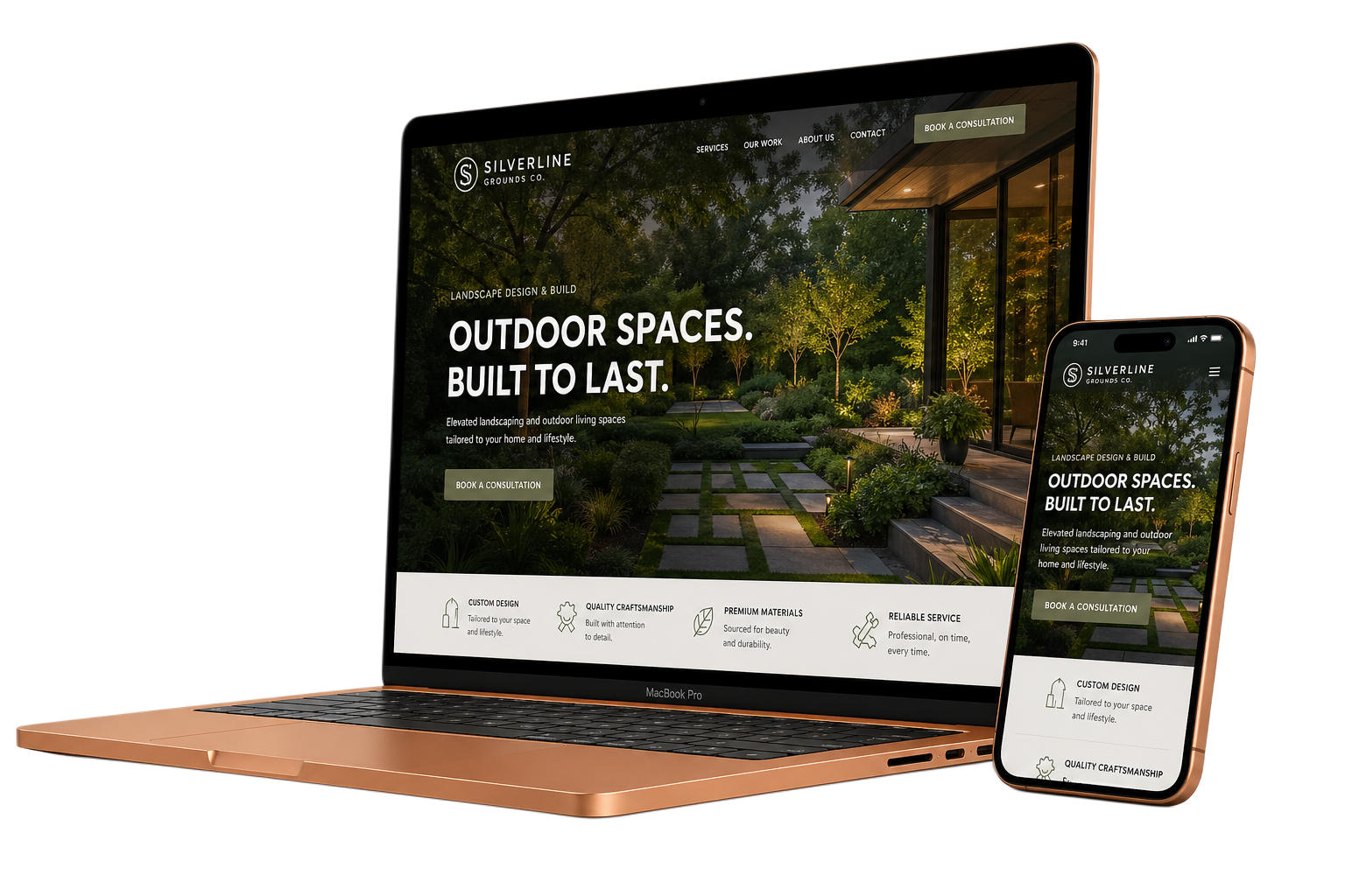 Contractor website mockup