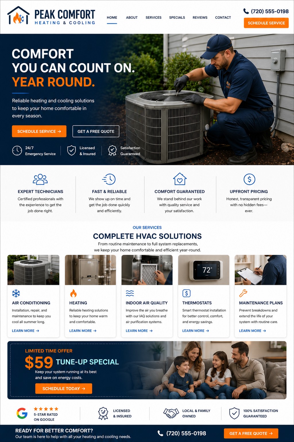 HVAC website example