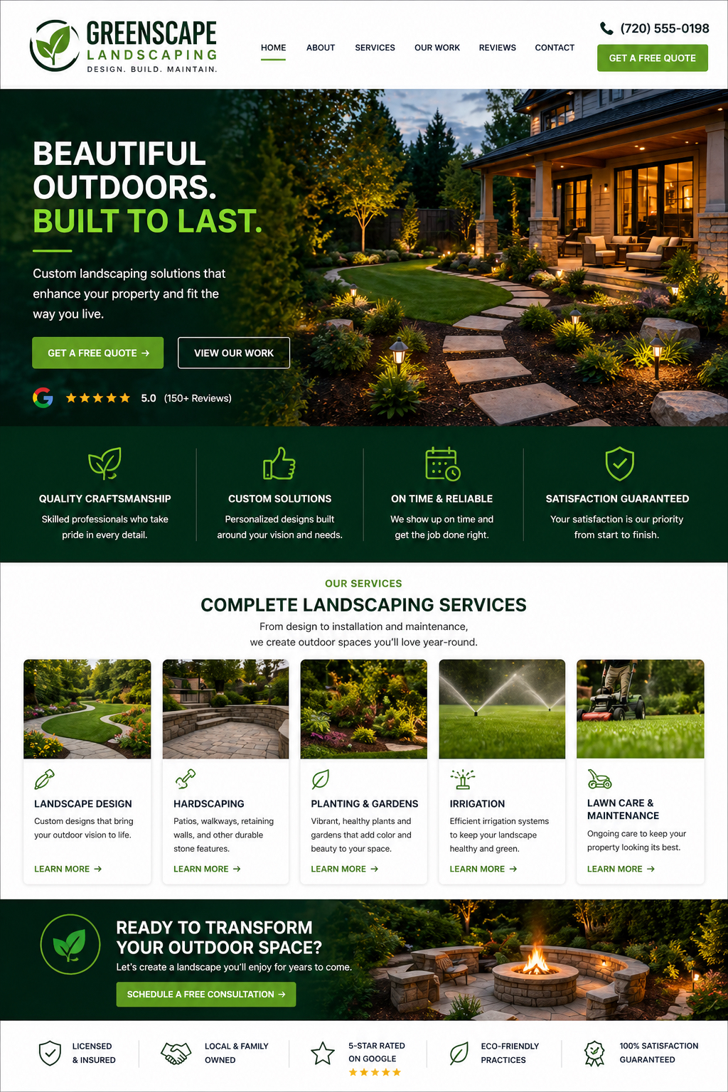 Landscaping website example